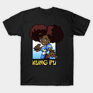 Kawaii Afro Kung Fu Girl T-Shirt